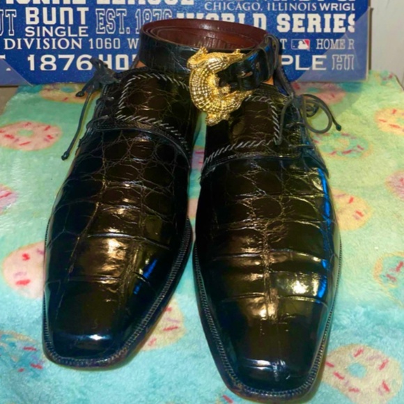 Mauri Alligator Shoes SZ11 and Brook Brothers Gator Belt SZ36 main image 6
